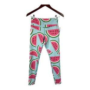 Flexi Lexi Whimsical Watermelon Leggings, Medium New